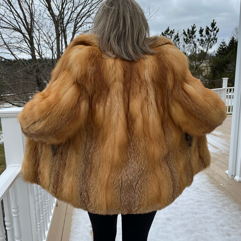 Long Red Fox Jacket - Picture 3 of 3